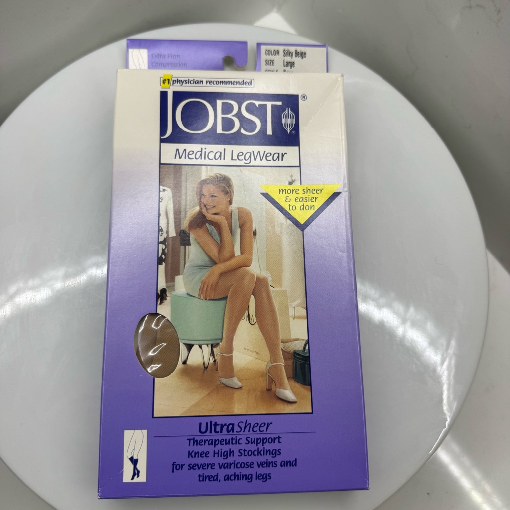 Jobst Ultrasheer 3040 Mmhg Compression Knee High Stockings Beige Lg 121467 New
